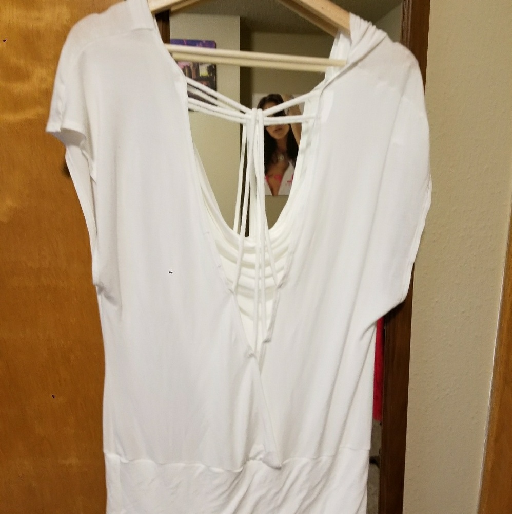 White strappy back top